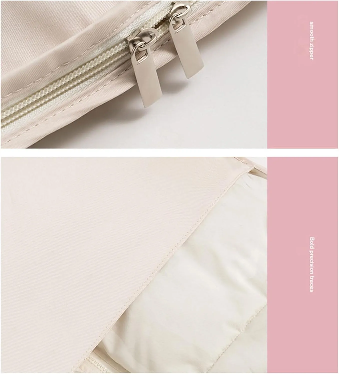 2025 New Space Saving Hanging Garment Bag with Self Compression Zipper, 3-Size, Space Saving Hanging Protector for Down Coat, Coat Compression Dust Cover for Closet Storage (Beige - XL)