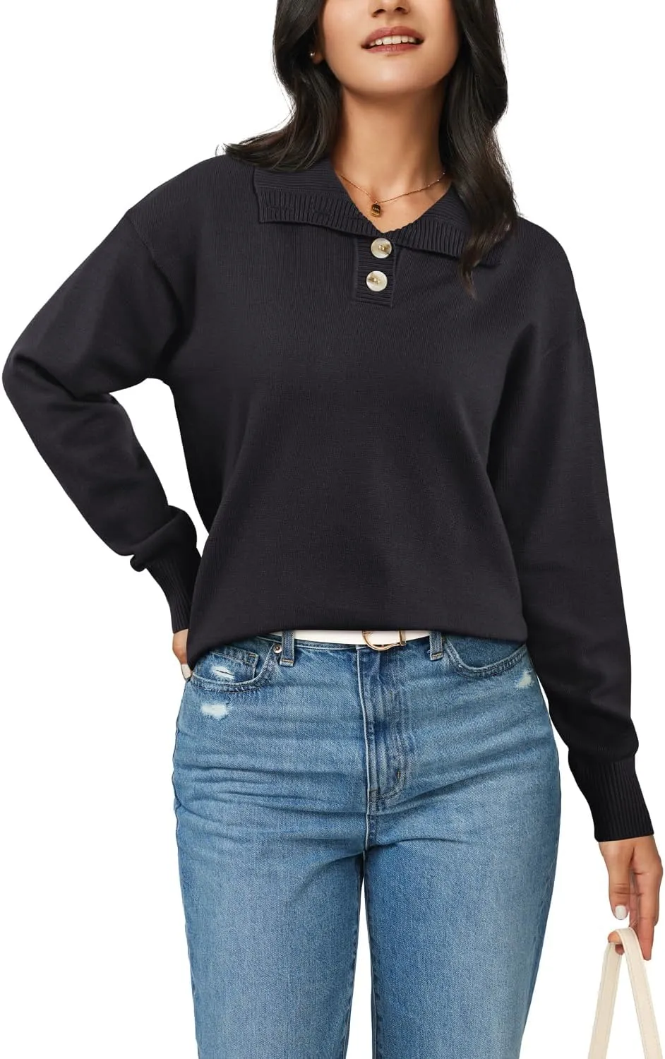 Arach&Cloz Womens Swaters 2024 Fall Fashion Outfits Long Sleeve Crewneck Knit Tops Ruffle Casual T-Shirts Cute Tees Blouses