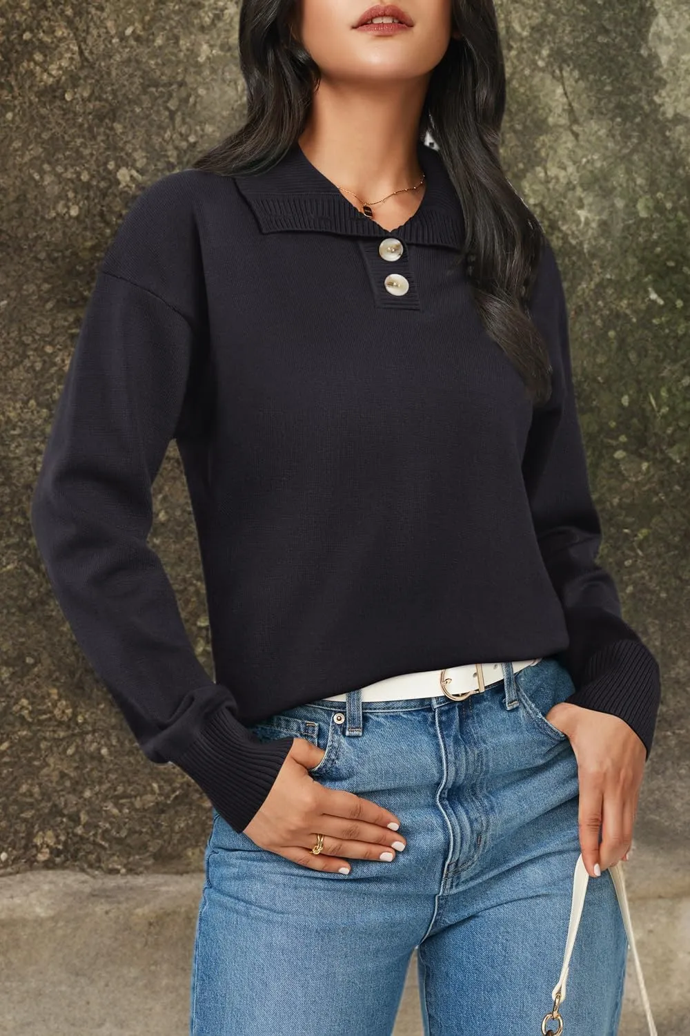 Arach&Cloz Womens Swaters 2024 Fall Fashion Outfits Long Sleeve Crewneck Knit Tops Ruffle Casual T-Shirts Cute Tees Blouses