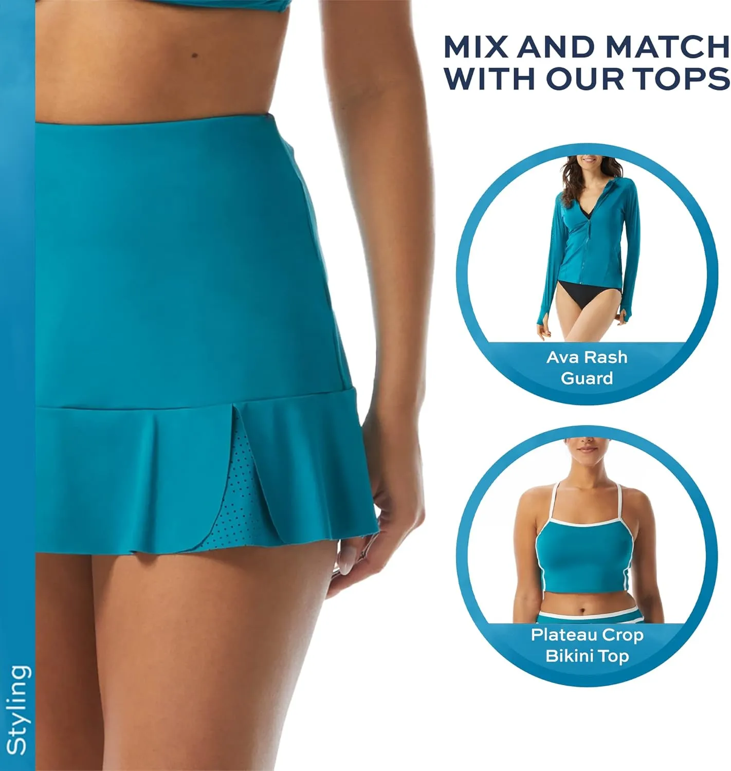 BEACH HOUSE Serena Skort  Quick Dry Swim Skirt with Hidden Pocket in Shorts for Swimming or Pickleball