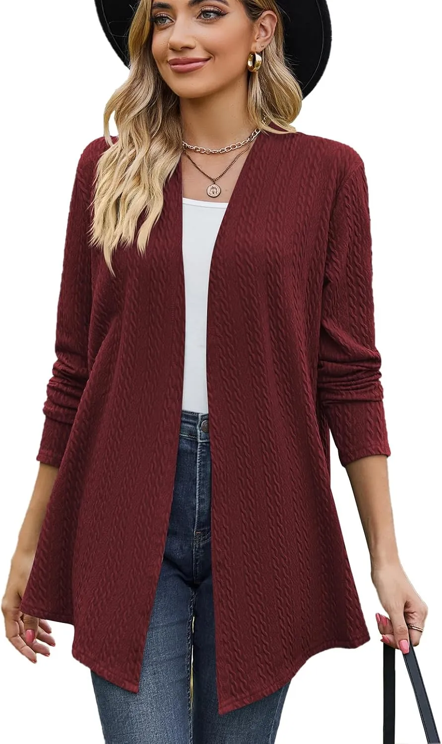 Cardigan for Women Long Sleeve Sweaters Casual Lightweight Knit Open Front Fall Fashion Outfits