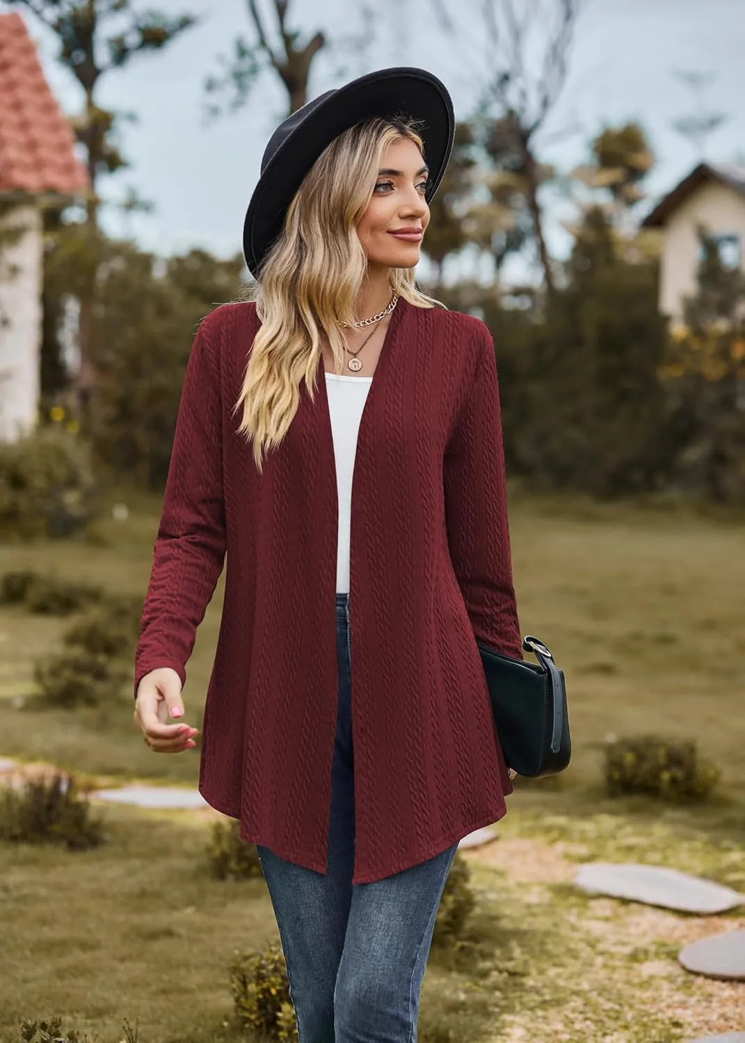Cardigan for Women Long Sleeve Sweaters Casual Lightweight Knit Open Front Fall Fashion Outfits