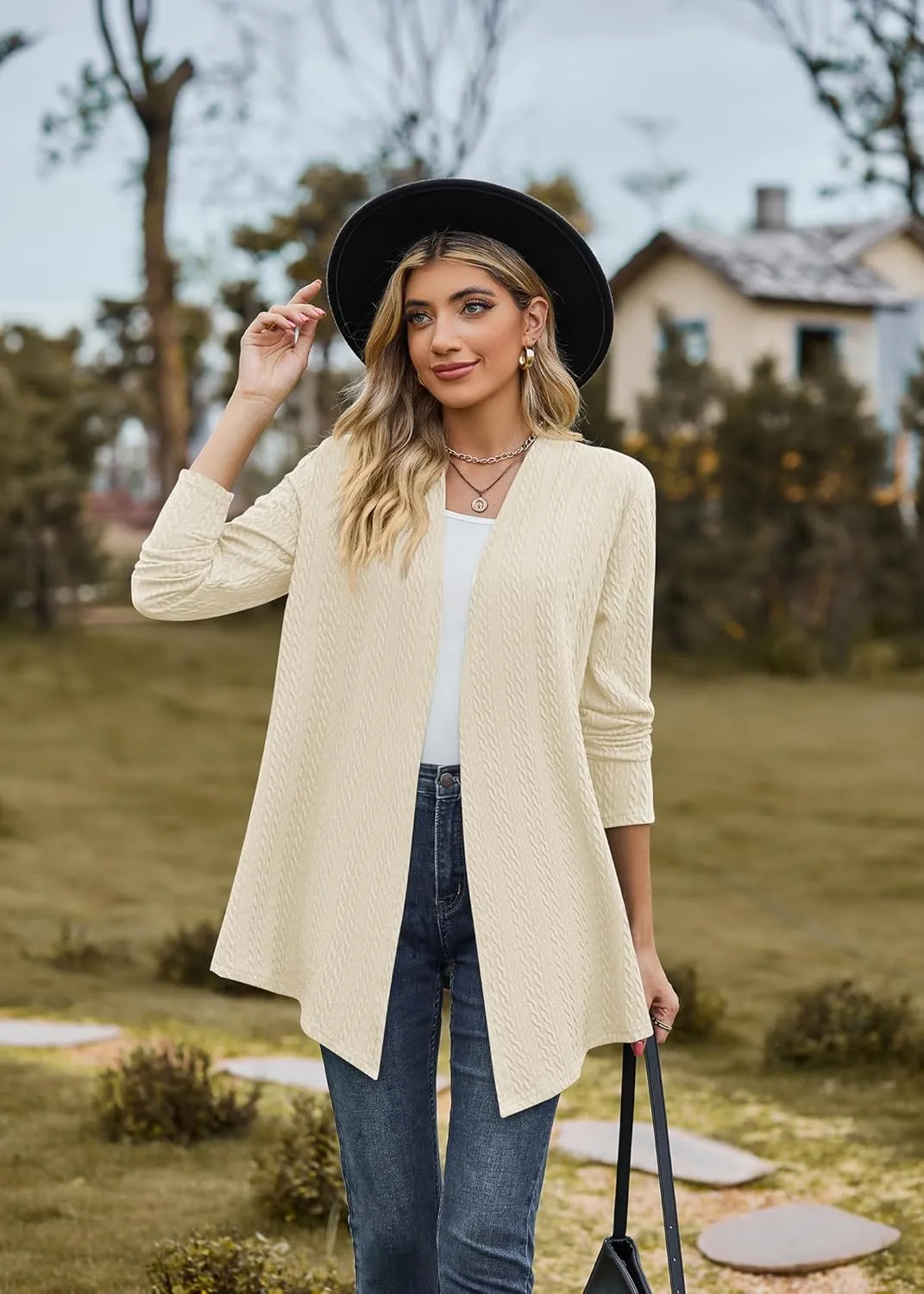 Cardigan for Women Long Sleeve Sweaters Casual Lightweight Knit Open Front Fall Fashion Outfits