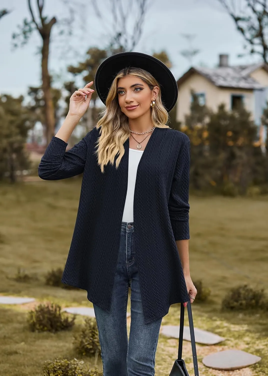 Cardigan for Women Long Sleeve Sweaters Casual Lightweight Knit Open Front Fall Fashion Outfits