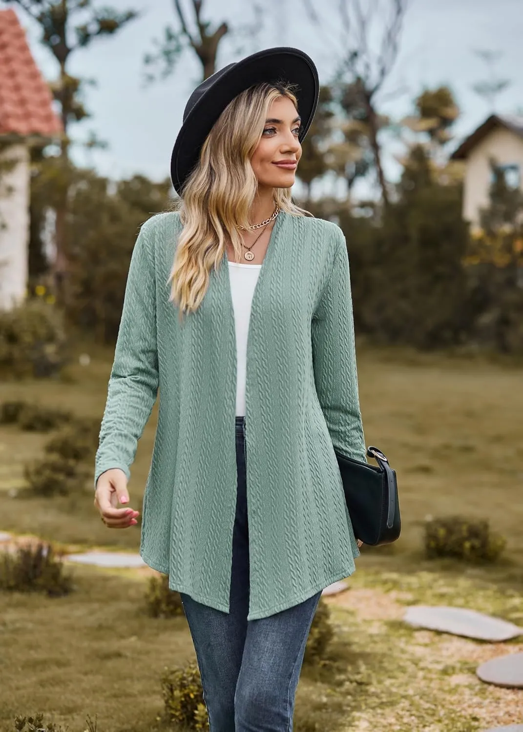 Cardigan for Women Long Sleeve Sweaters Casual Lightweight Knit Open Front Fall Fashion Outfits
