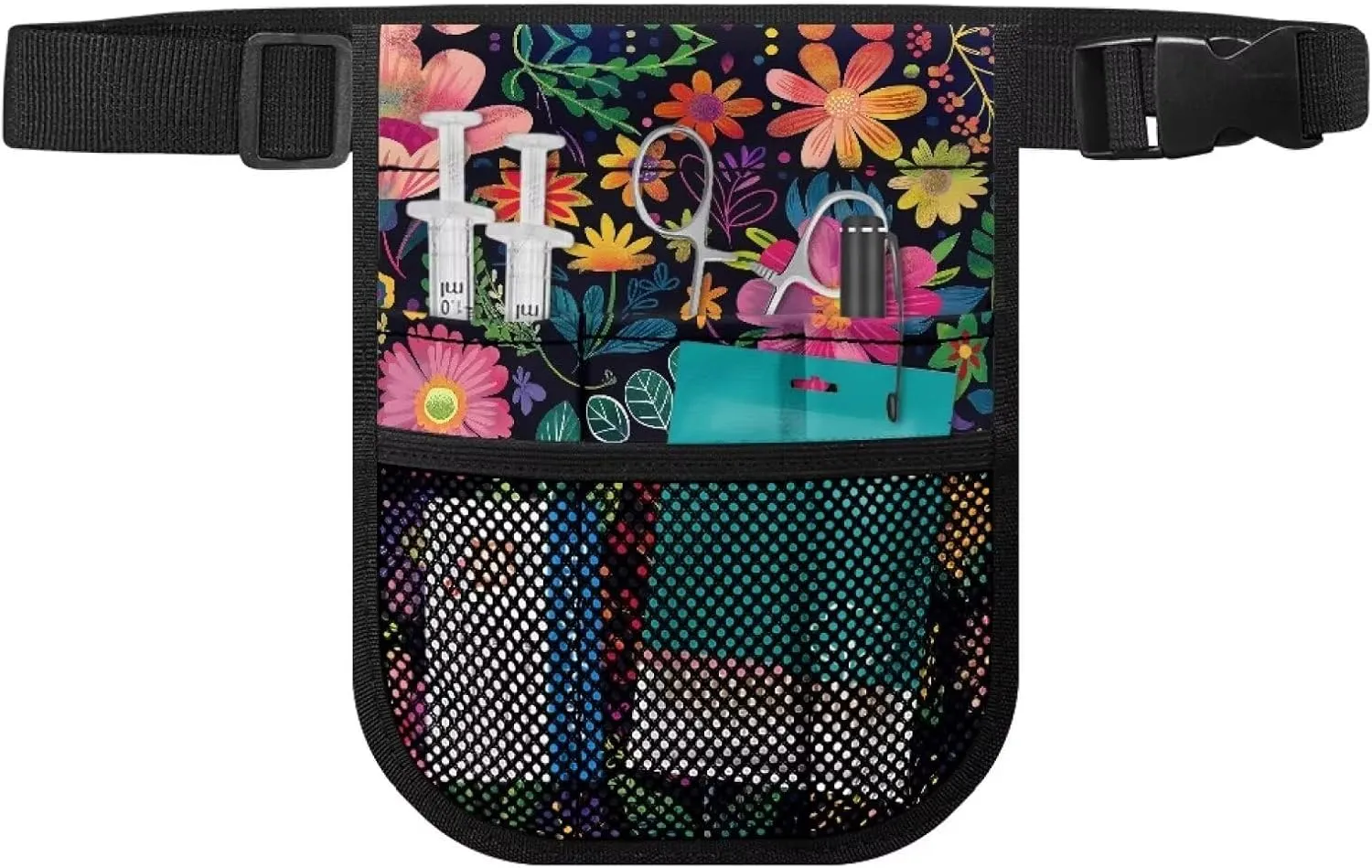 Cartoon Floral Nursing Essentials for Nurses Leaf Nurse Accessories for Work Storage Bag Tool Organizer Convenient Practical for Healthcare Industry Gifts Barber Customized Custom, Medium