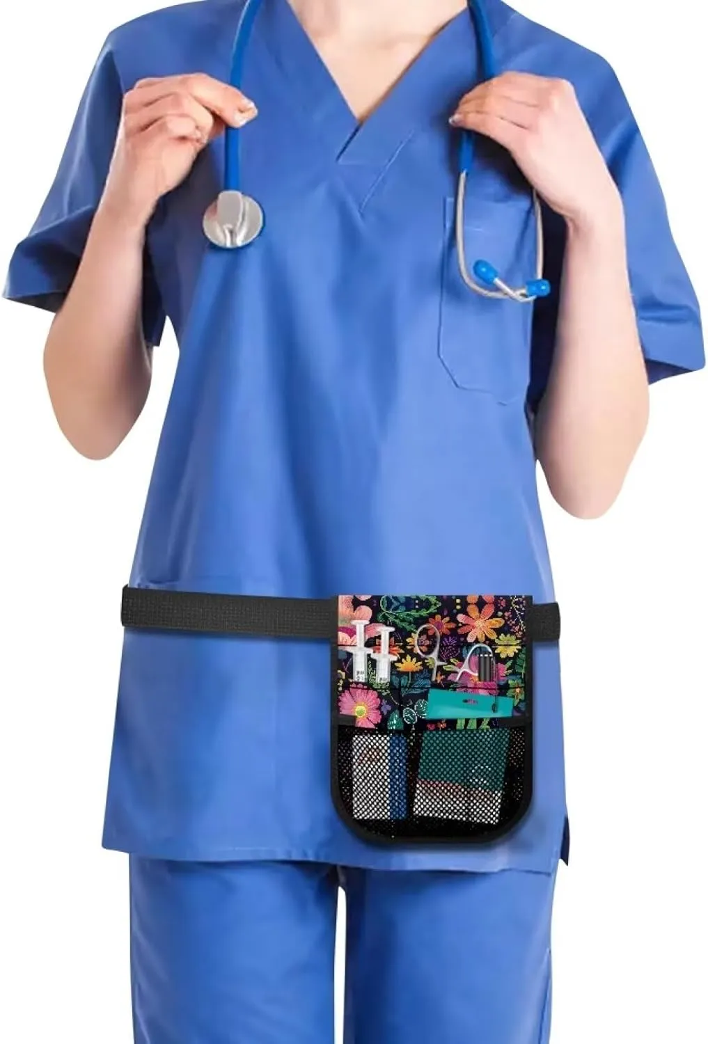 Cartoon Floral Nursing Essentials for Nurses Leaf Nurse Accessories for Work Storage Bag Tool Organizer Convenient Practical for Healthcare Industry Gifts Barber Customized Custom, Medium