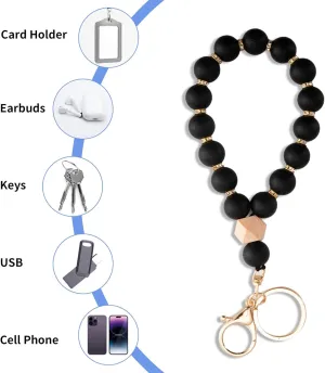 Cell Phone Bracelet Wristlet & Beaded Keychain - 2-in-1 Multi-Functional Wrist Strap for Phones, Keys, and More - Stylish and Practical Accessory for Women and Men