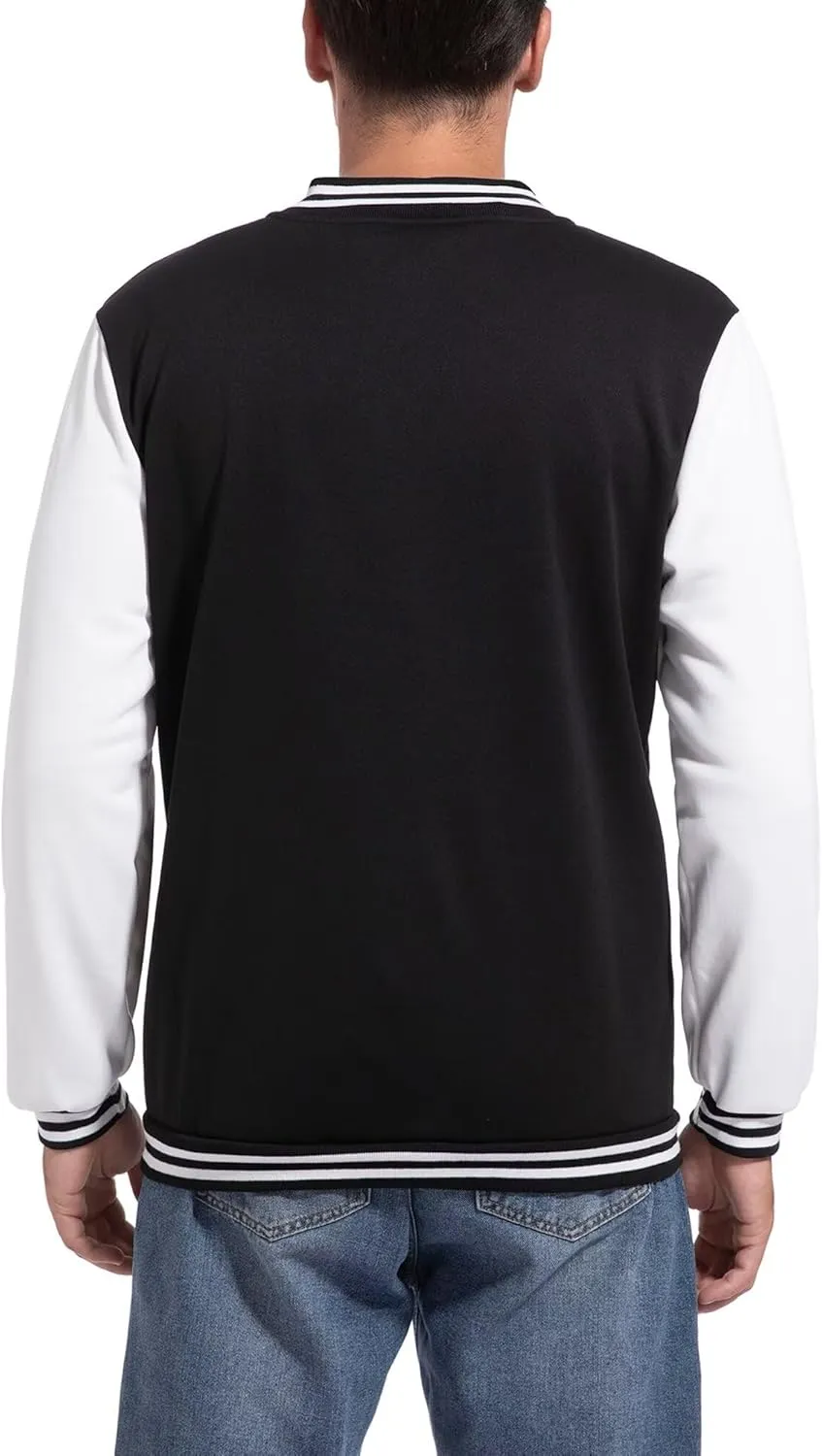 DHSPKN Men's Varsity Baseball Jacket Causal Slim Fit Varsity Letterman Jacket Boys Bomber Jackets