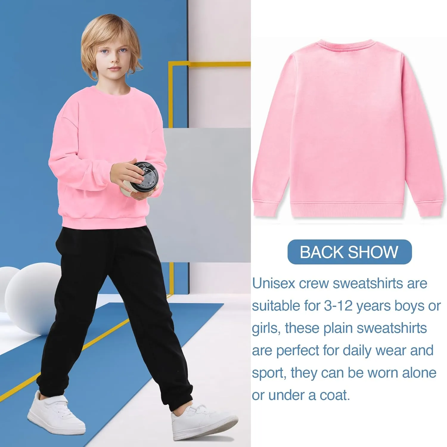 DOTDOG boys unisex-child Crew Neck