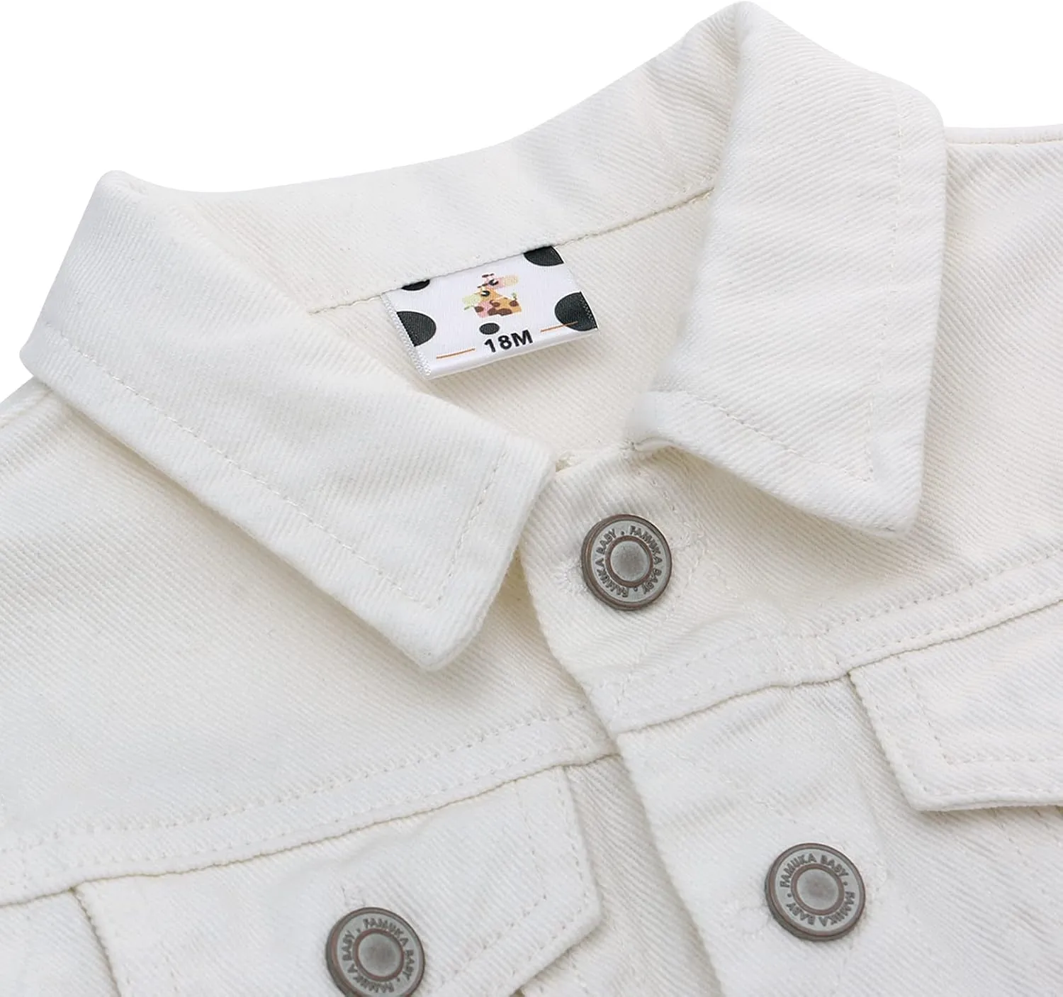 famuka Little Boy Girl White Denim Jacket Unisex Baby Button Down Jeans Coats Cowboy Outerwear