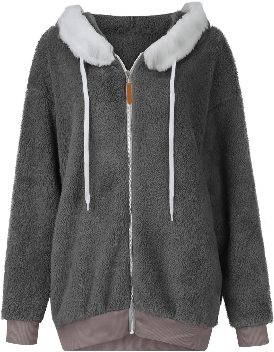 GOFULY Winter Coats For Women Oversized Sherpa Jackets Full Zip Fleece Cardigan Trendy Color Block Clothes With Pockets 2024