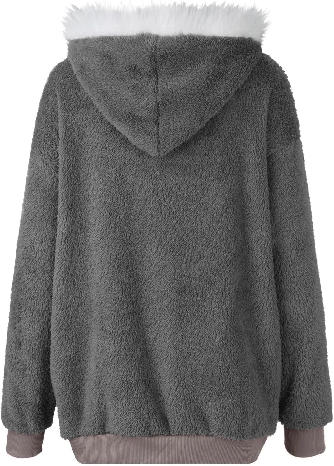 GOFULY Winter Coats For Women Oversized Sherpa Jackets Full Zip Fleece Cardigan Trendy Color Block Clothes With Pockets 2024
