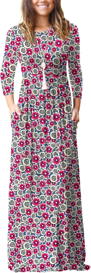 GRECERELLE Womens 2024 Maxi Dresses Long Sleeve Casual Long T Shirt Dress Travel Vacation Outfits