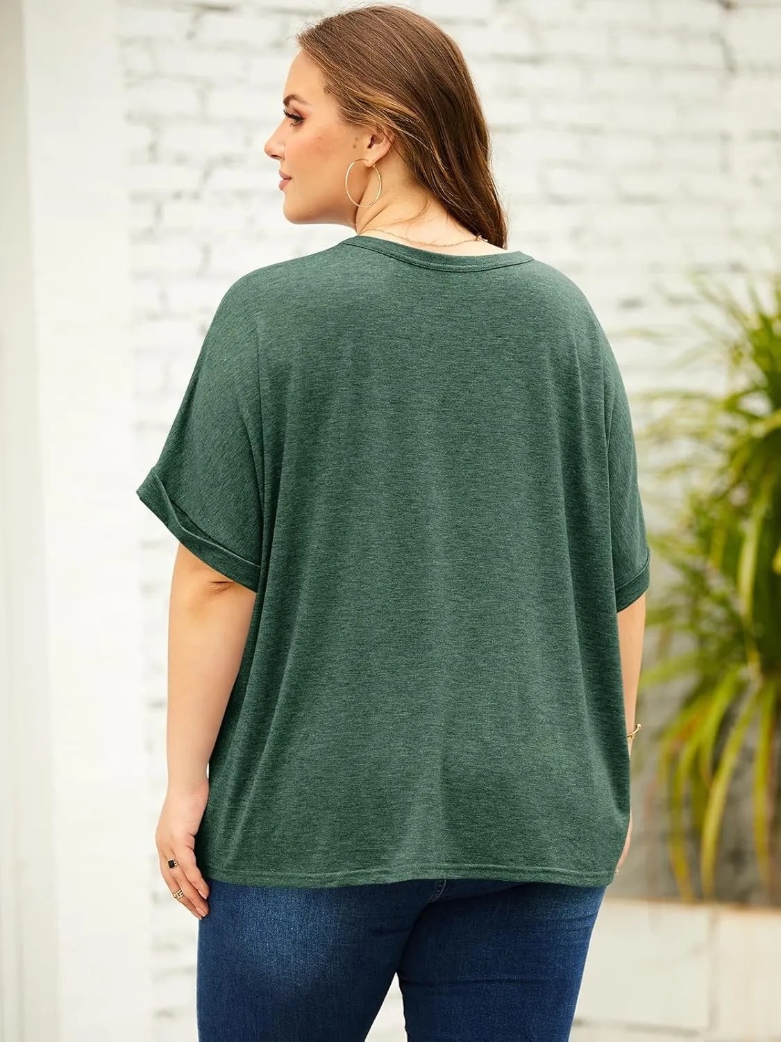 Langwyqu Womens Tops Oversized Tshirts Summer Short Sleeve T Shirts Casual Loose Fit Basic Tees
