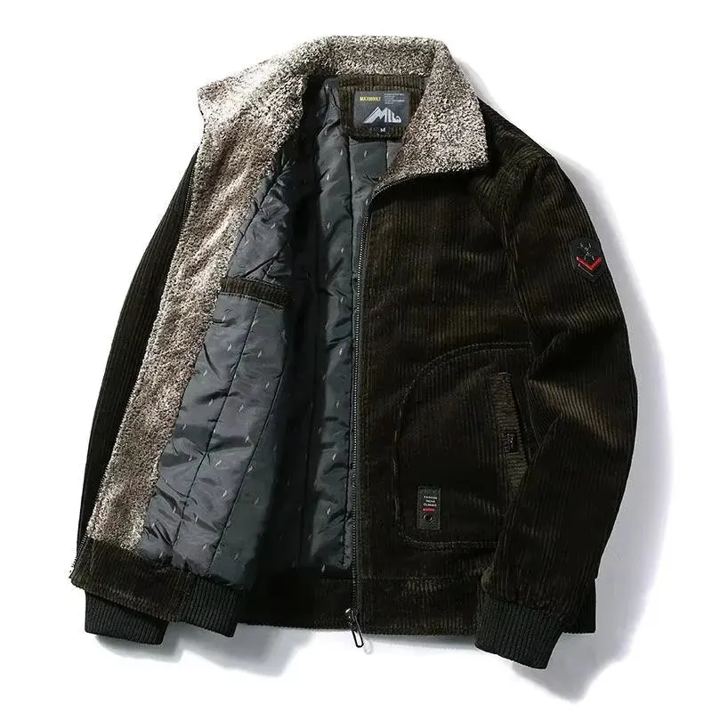Mens Thick Winter Jacket Men Male Thermal Windbreaker plus Size r Corduroy Jackets Casualwear