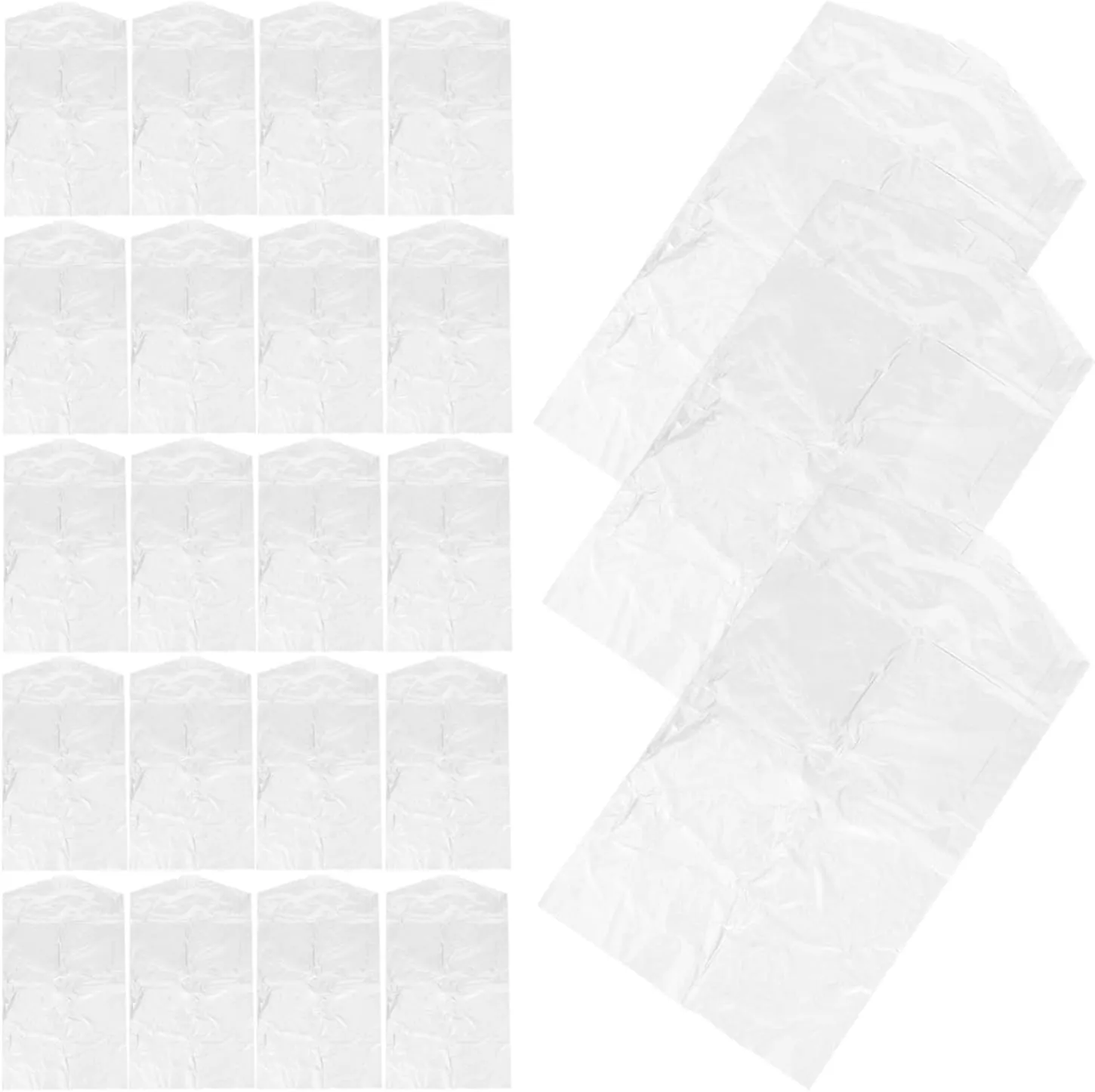 Mobestech 60pcs Home Garment Covers Dry Cleaning Bag Hanging Clothes Cover Break Resistance