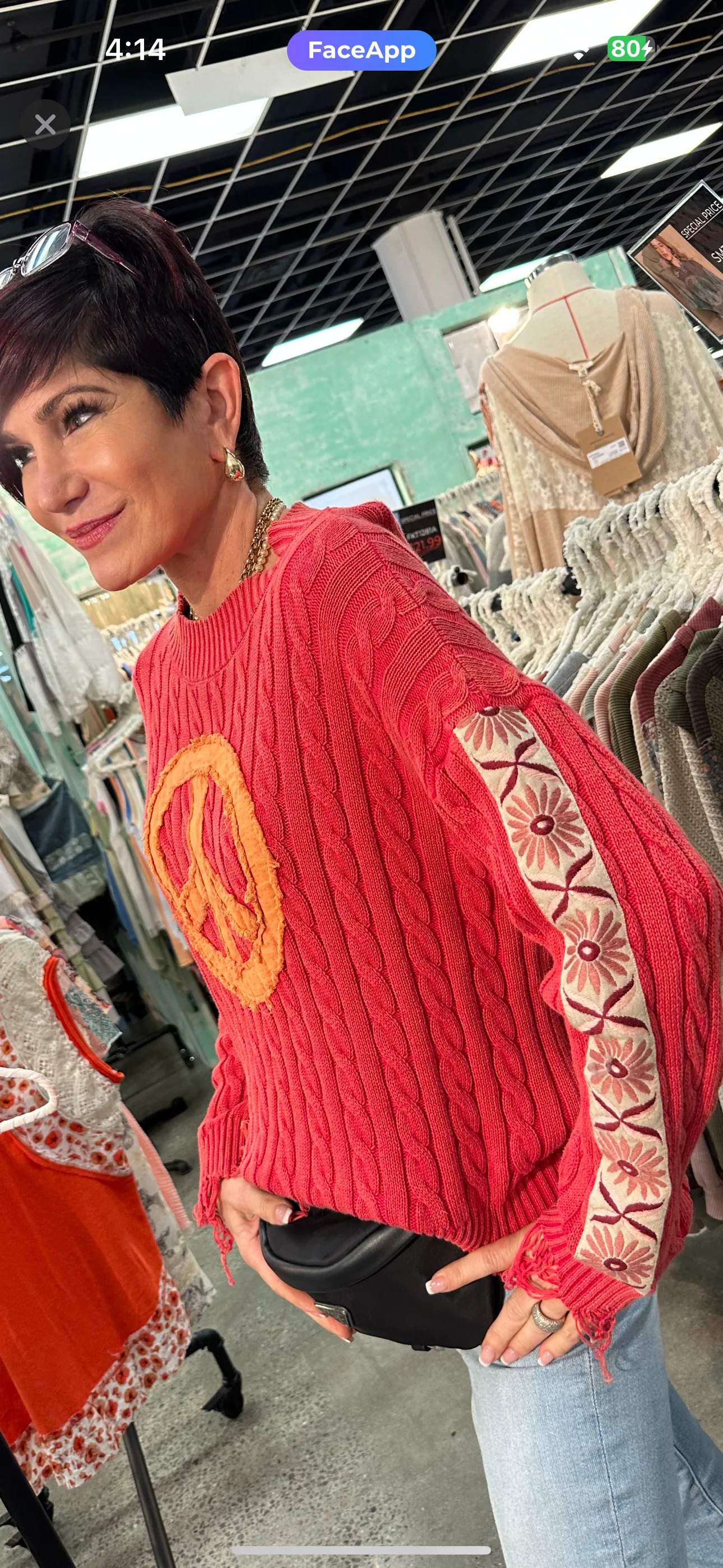 Peace Out Cable Sweater