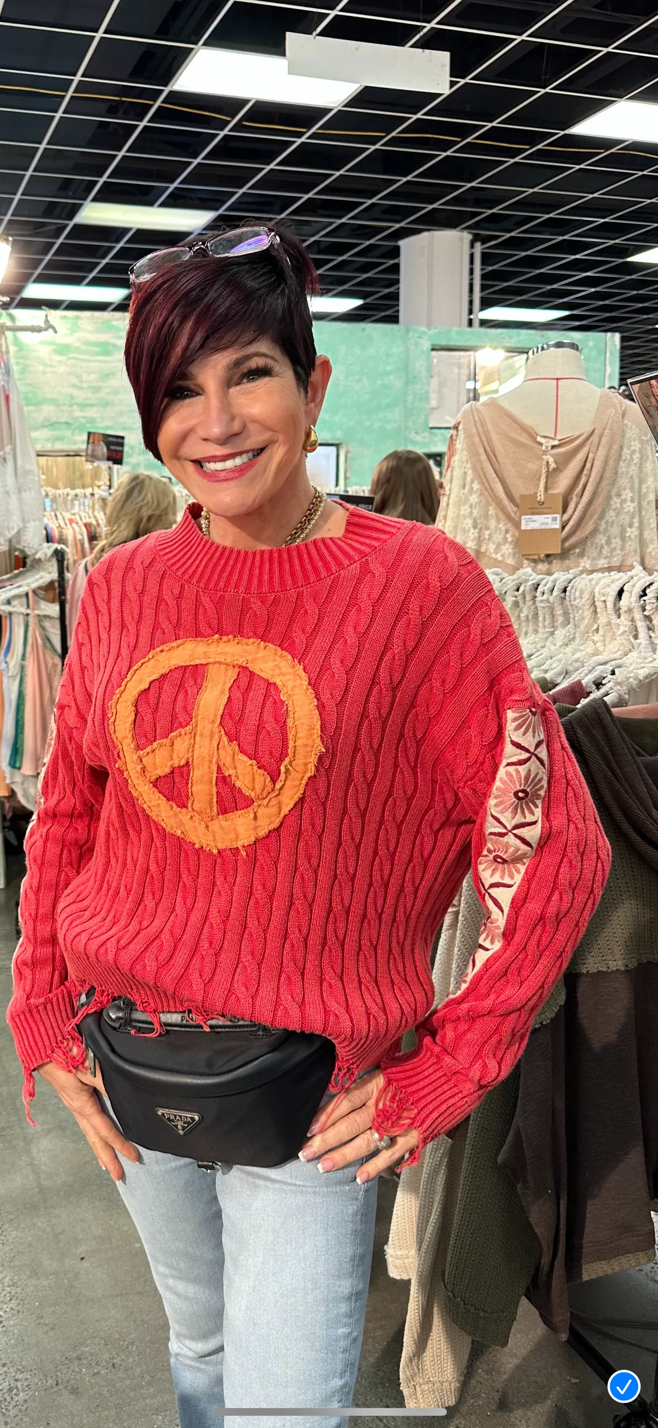 Peace Out Cable Sweater