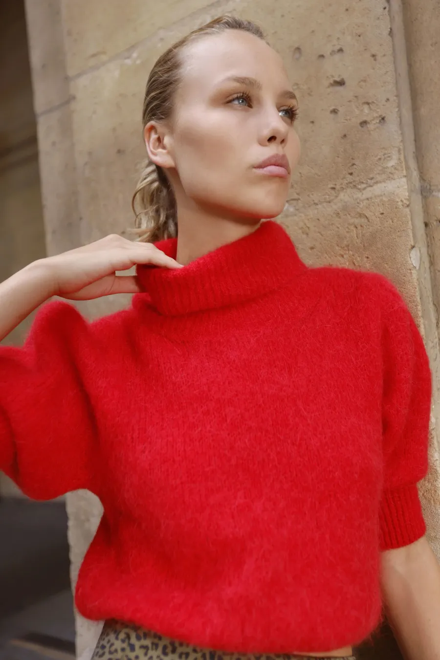 Piro Rollneck Pullover Lipstick Red