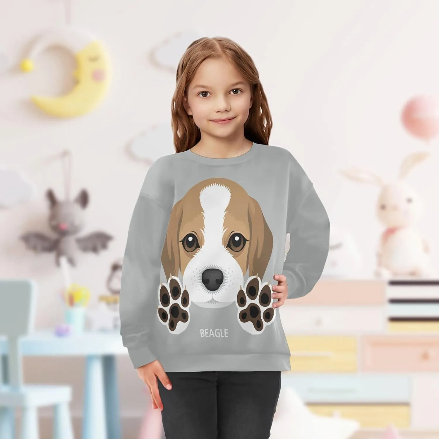 Plaaee Kids Crewneck Long Sleeve Fleece Sweatshirt Pullover Top for Boys or Girls Monster Trucks Car Prints 4T