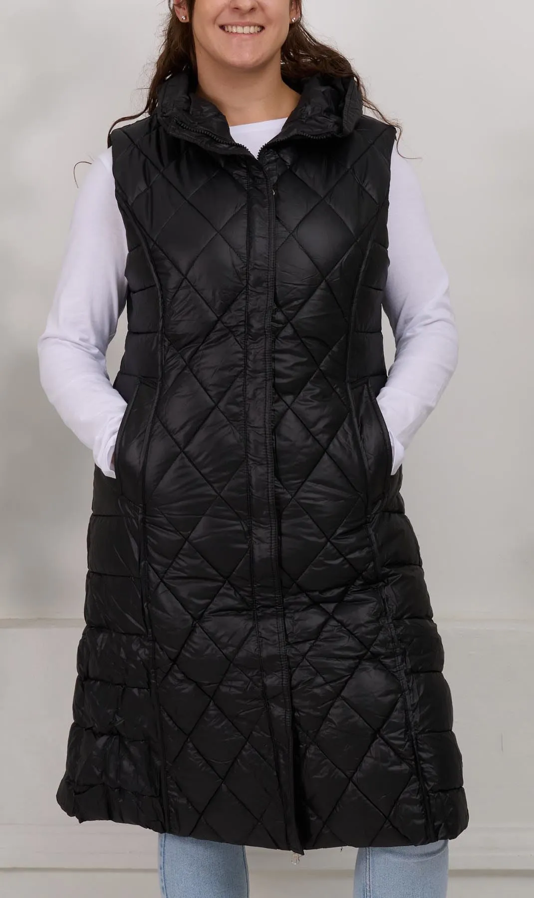 Plain Quilted Padded Nylon Gilet
