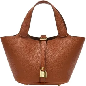 Premium Small Bucket Bag for Women  Chic & Practical Fashion Handbag with Lock Detail, Perfect for Work or Travel