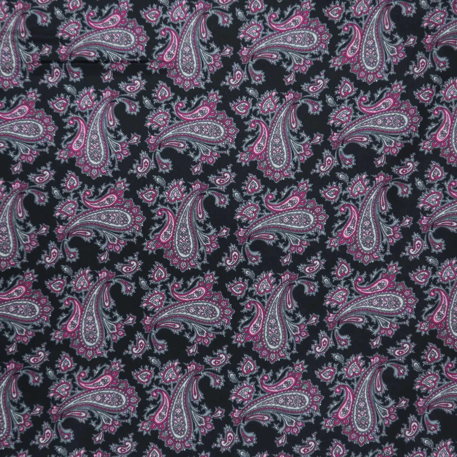 Purple Paisley on Black Background Printed Viscose Lining
