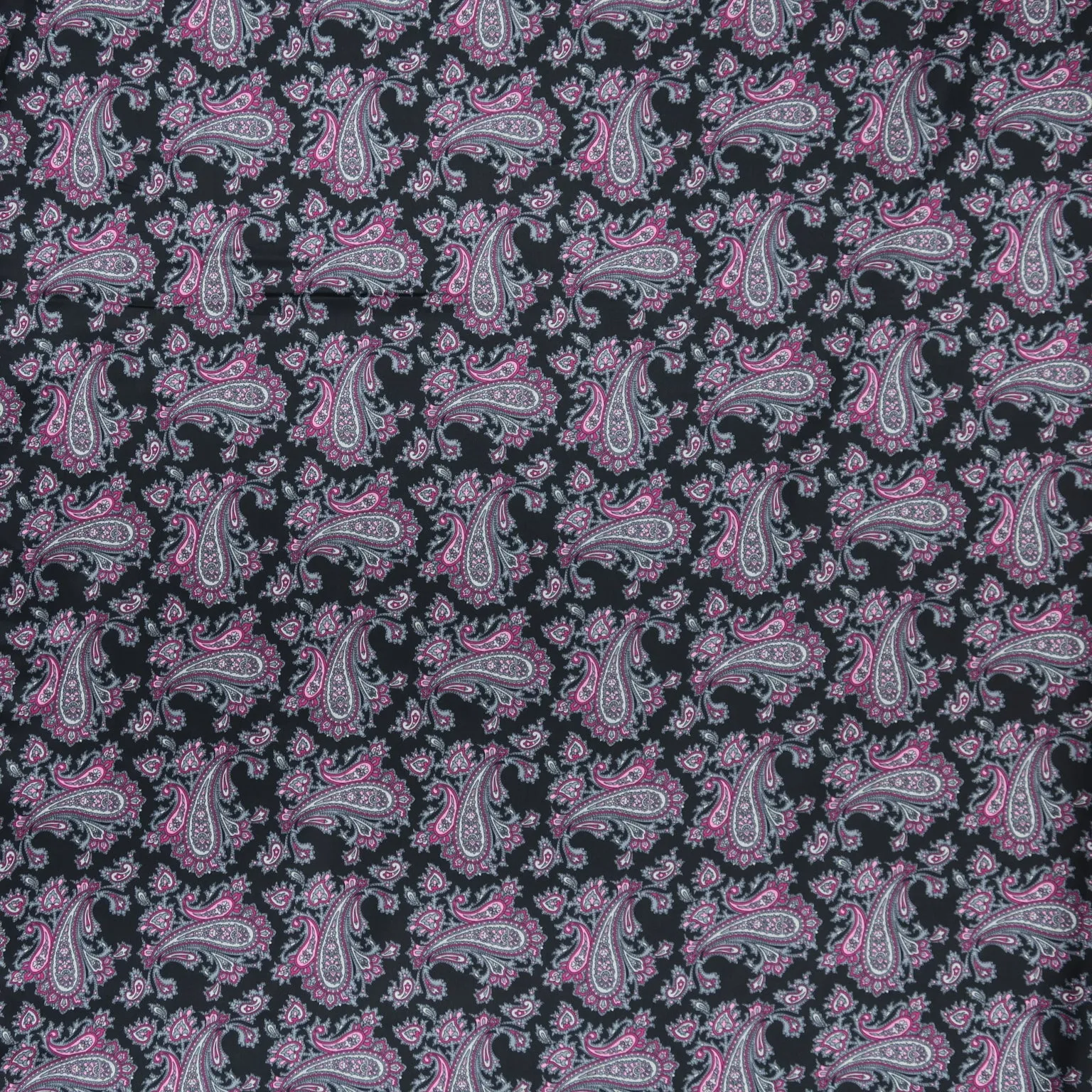 Purple Paisley on Black Background Printed Viscose Lining