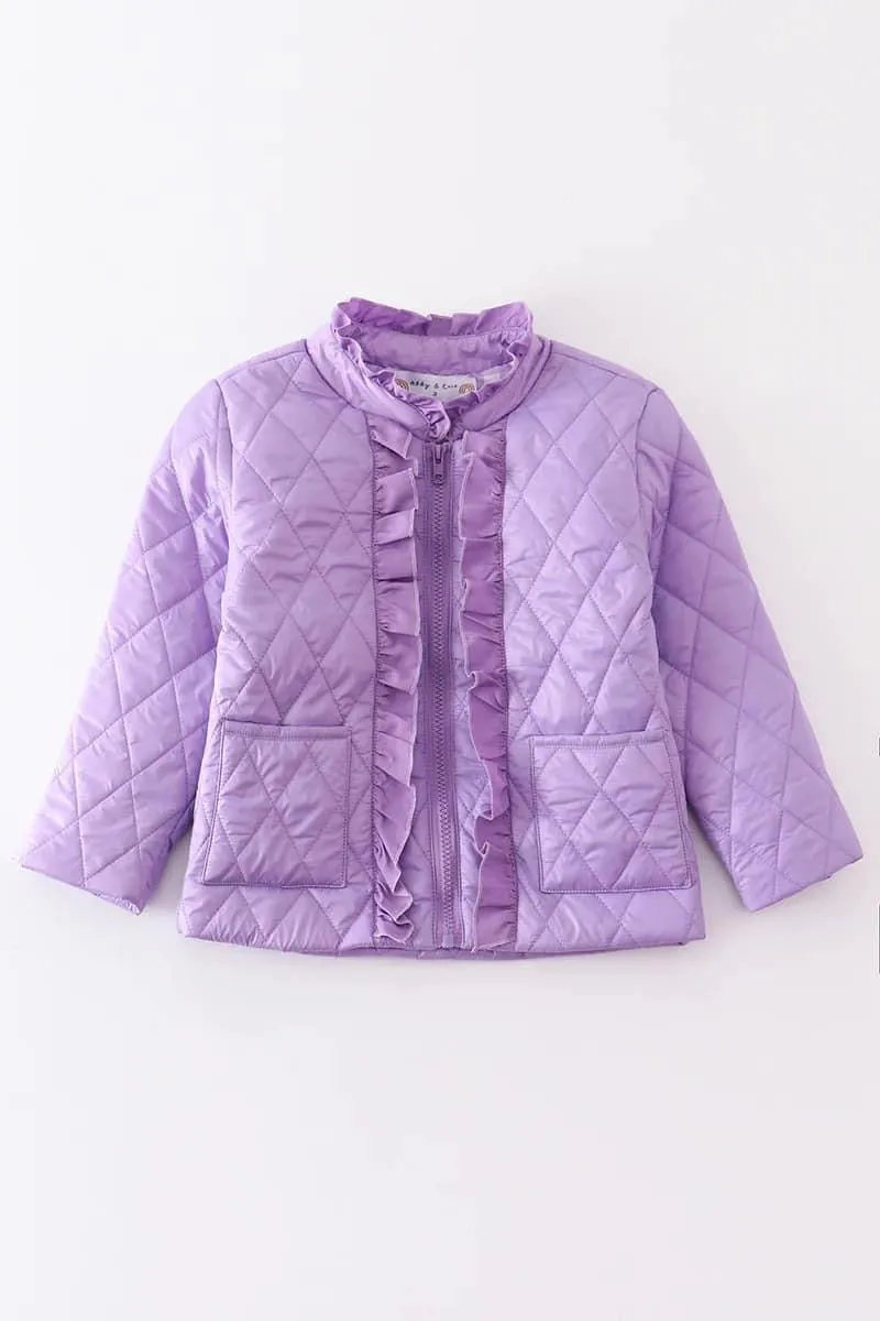 Quilted Girls Ruffle Jacket {RTS}