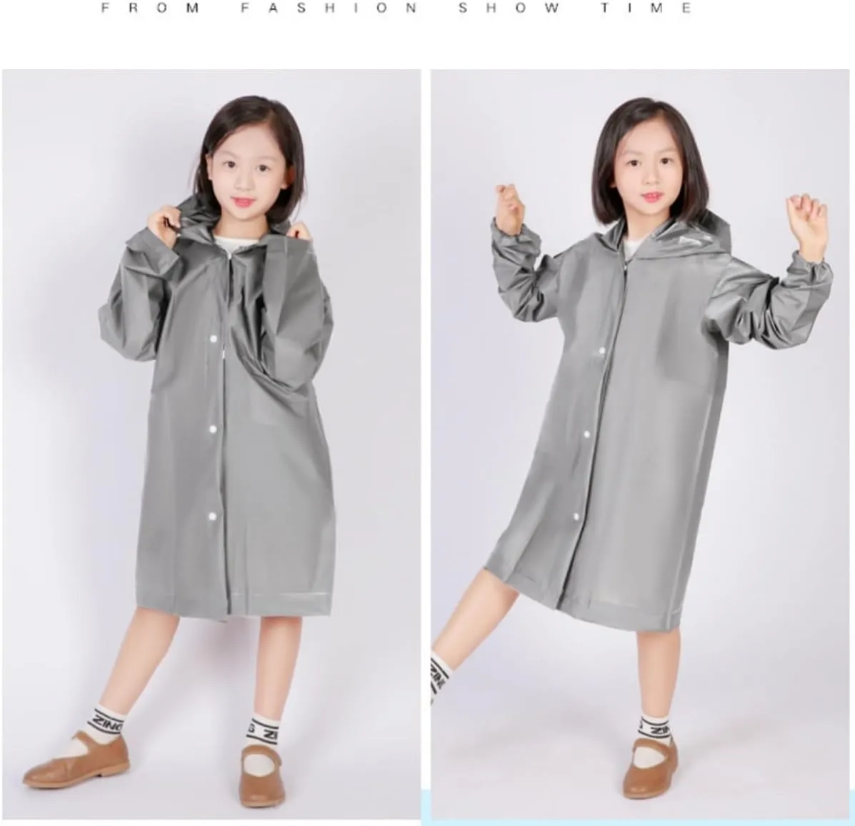 Rain Poncho for Kids Raincoat, 2-5 Pack Reusable EVA Rain Coats for 6-14 Boys Girls, Rain Jackets Gear with Hood
