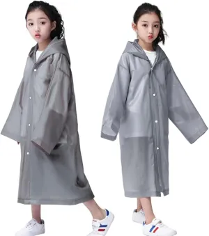 Rain Poncho for Kids Raincoat, 2-5 Pack Reusable EVA Rain Coats for 6-14 Boys Girls, Rain Jackets Gear with Hood