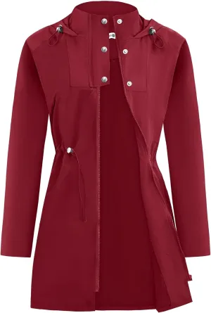 Raincoat Women Waterproof Long Hooded Rain Jacket Climbing Outdoor Trench Coats Windbreaker Travel Jacket