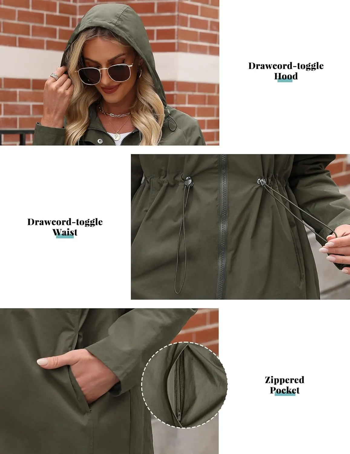 Raincoat Women Waterproof Long Hooded Rain Jacket Climbing Outdoor Trench Coats Windbreaker Travel Jacket