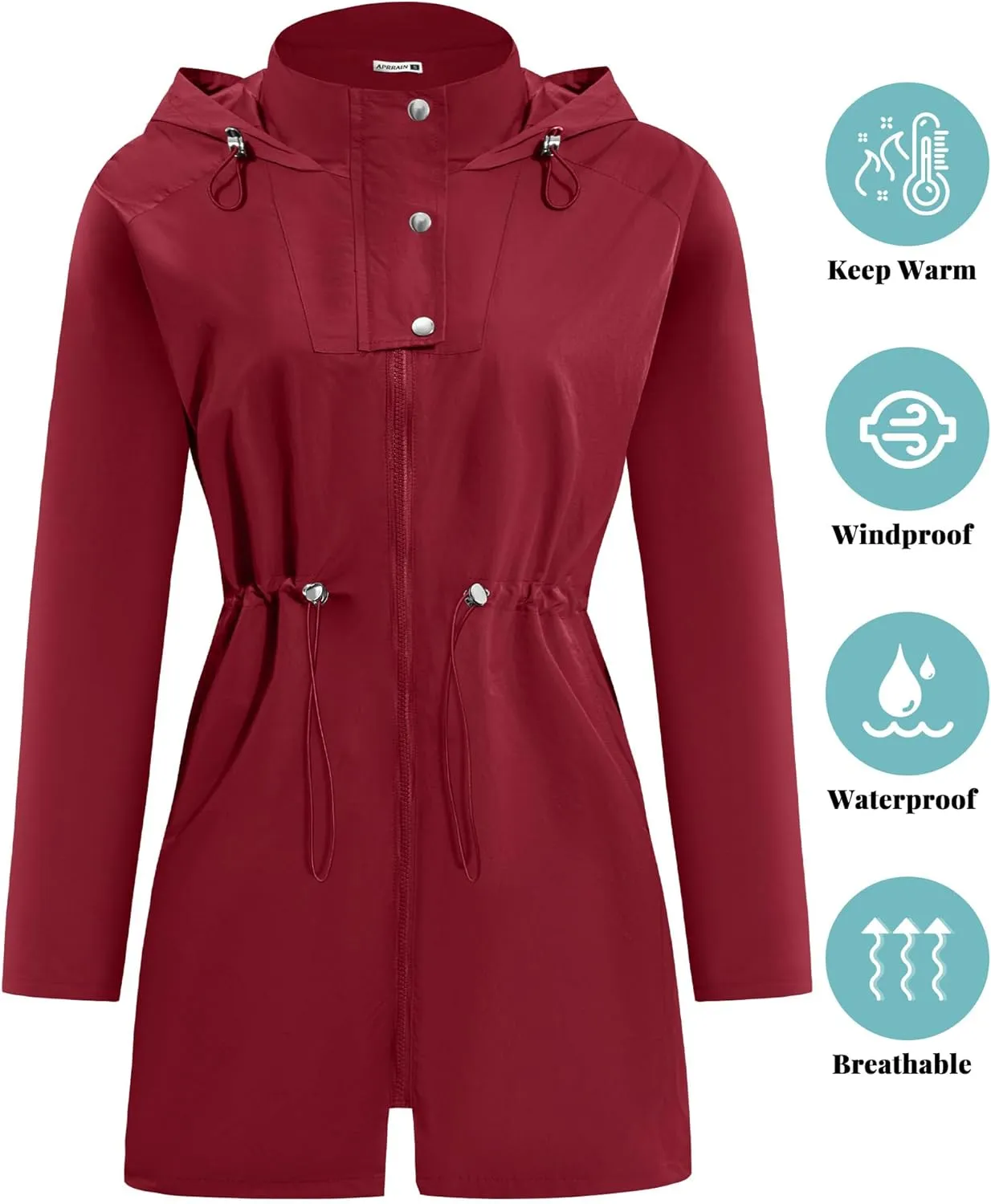 Raincoat Women Waterproof Long Hooded Rain Jacket Climbing Outdoor Trench Coats Windbreaker Travel Jacket