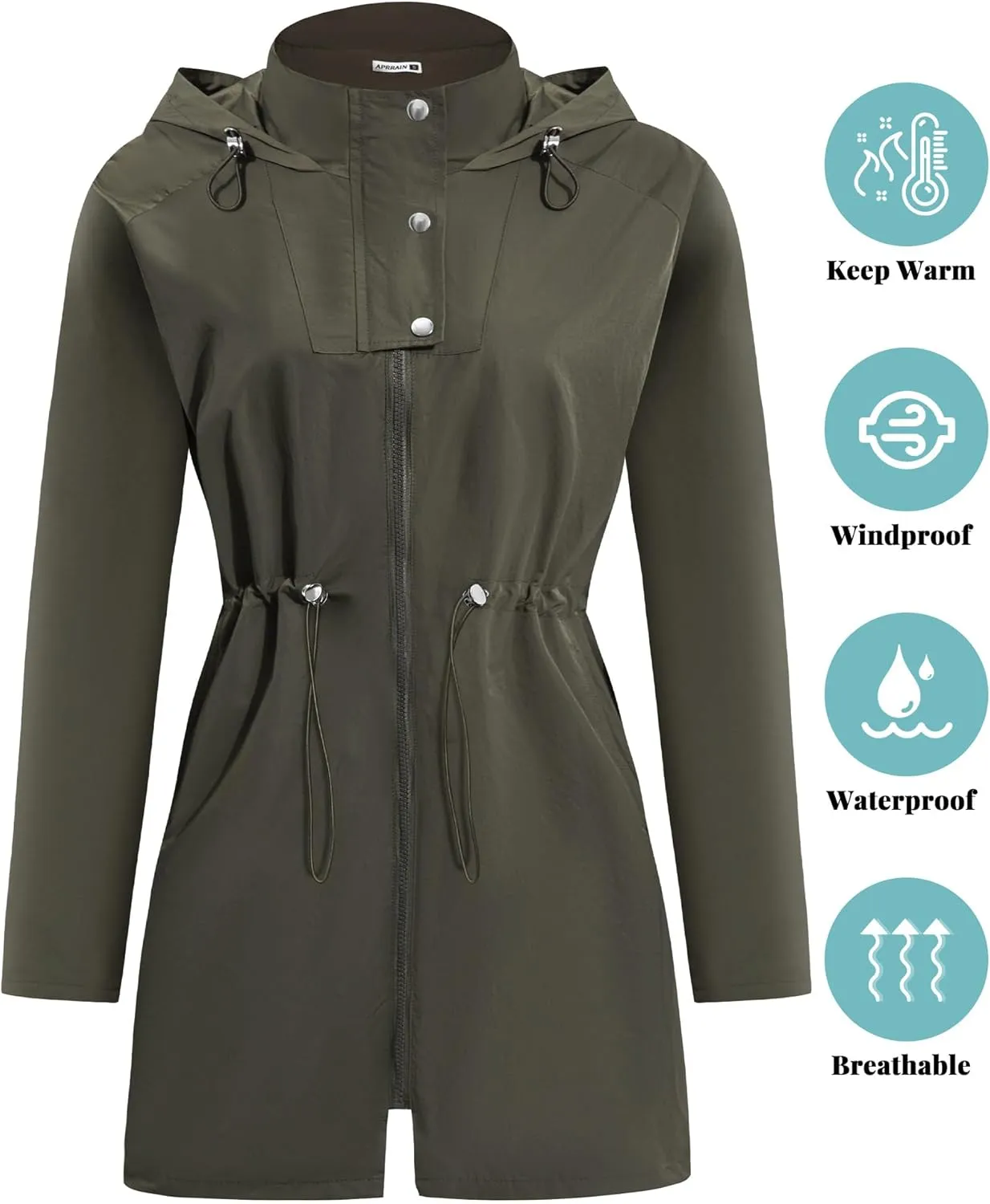 Raincoat Women Waterproof Long Hooded Rain Jacket Climbing Outdoor Trench Coats Windbreaker Travel Jacket