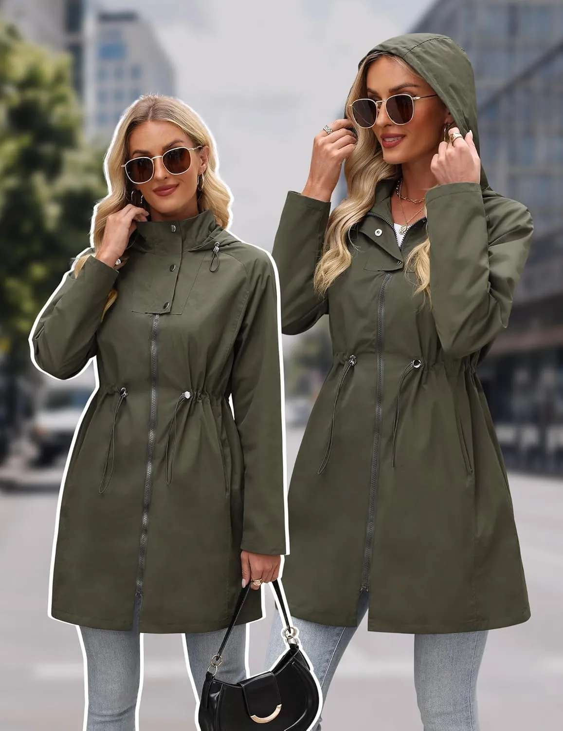 Raincoat Women Waterproof Long Hooded Rain Jacket Climbing Outdoor Trench Coats Windbreaker Travel Jacket
