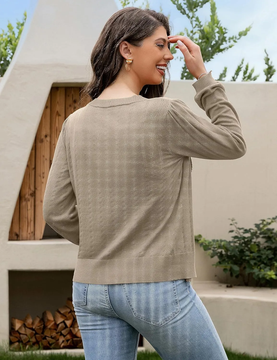 REDHOTYPE Women's Cardigans Button Down V Neck Casual Sweater Open Front Cardigan Sweaters