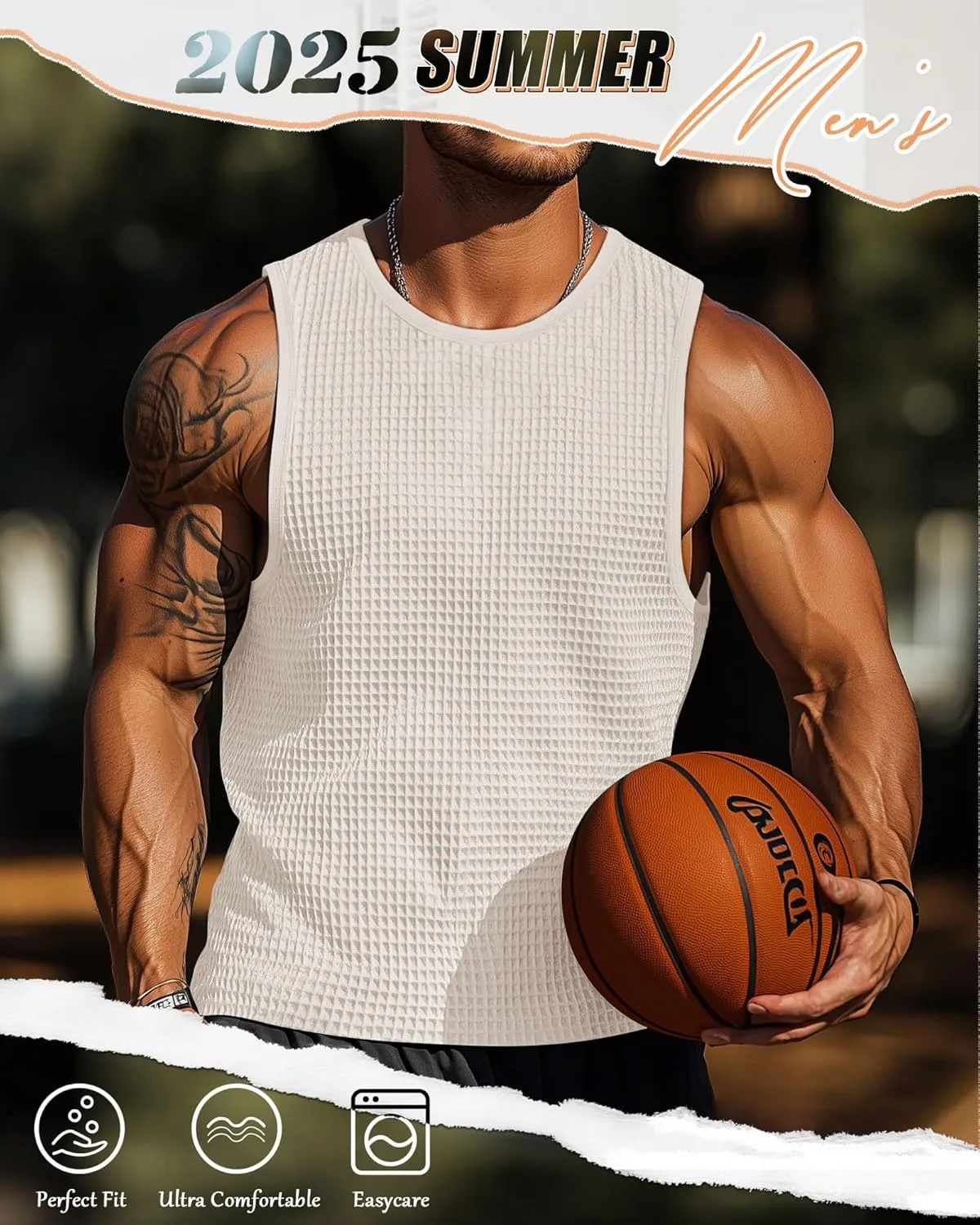 Riyiper 3 Pack Mens Big and Tall Tank Tops Waffle Knit Casual Sleeveless Shirts Plus Size Summer Muscle Tees