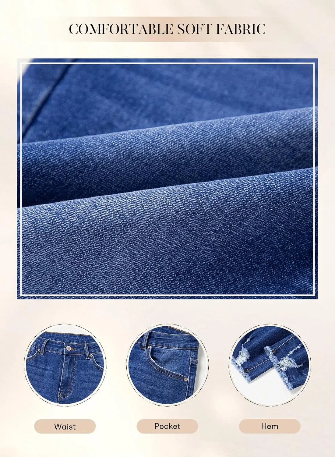 SHEWIN Skinny Raw Hem Jeans for Women High Waisted Stretchy Trendy Slimming Jeggings Ankle Denim Pants with Pockets
