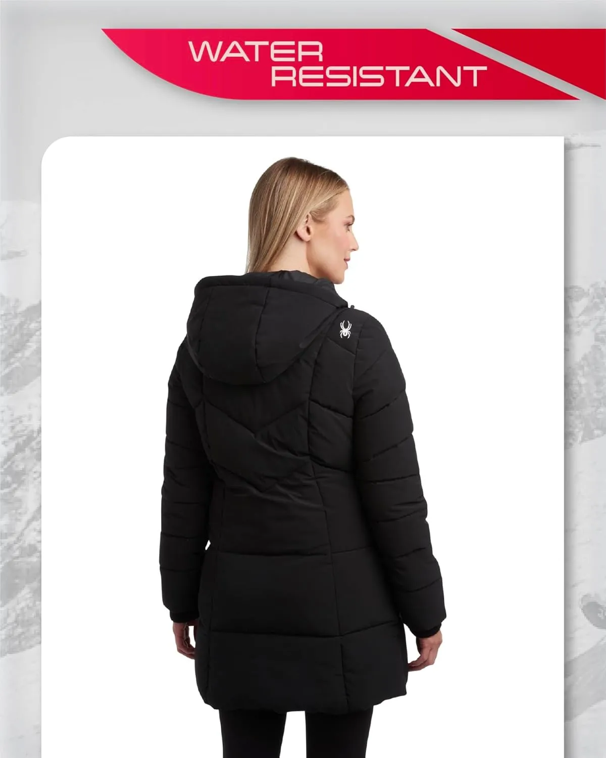 Spyder Women's Puffer Jacket - Cozy Hooded Long Puffer Jackets for Women with Hand Pockets - Soft Stretch Bubble Jacket S-XL