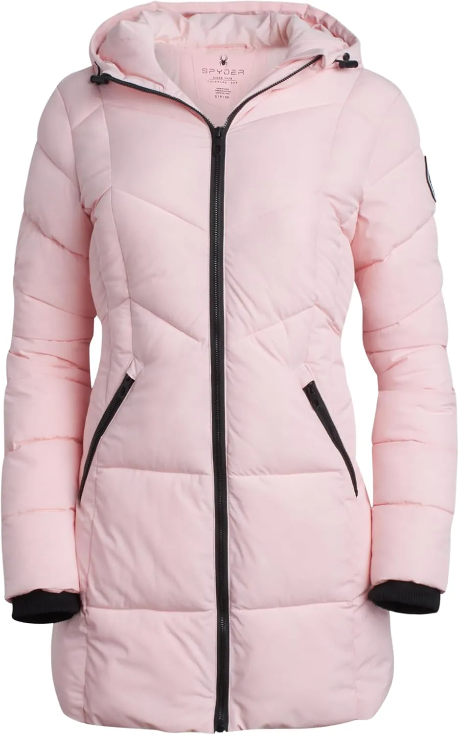 Spyder Women's Puffer Jacket - Cozy Hooded Long Puffer Jackets for Women with Hand Pockets - Soft Stretch Bubble Jacket S-XL