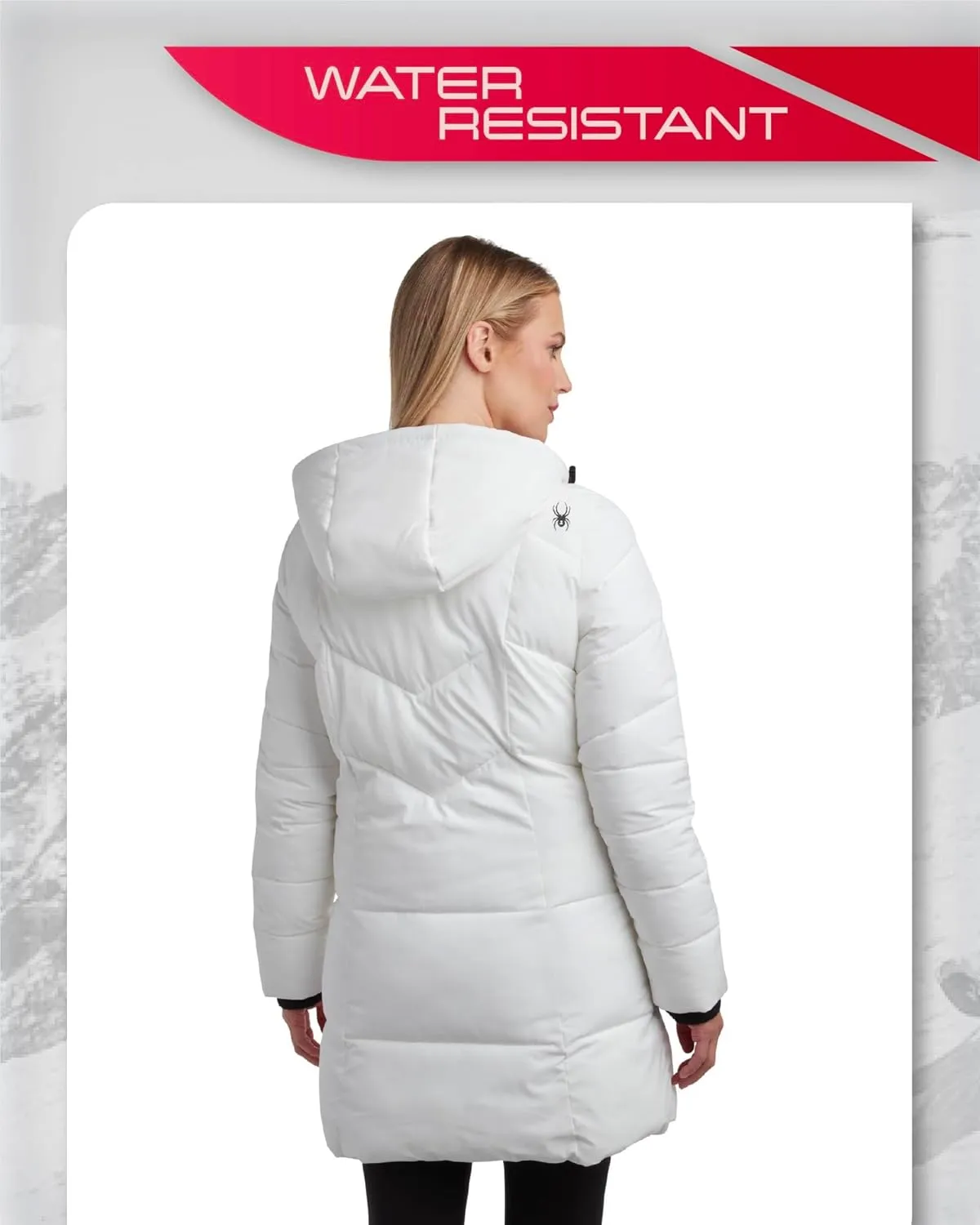 Spyder Women's Puffer Jacket - Cozy Hooded Long Puffer Jackets for Women with Hand Pockets - Soft Stretch Bubble Jacket S-XL