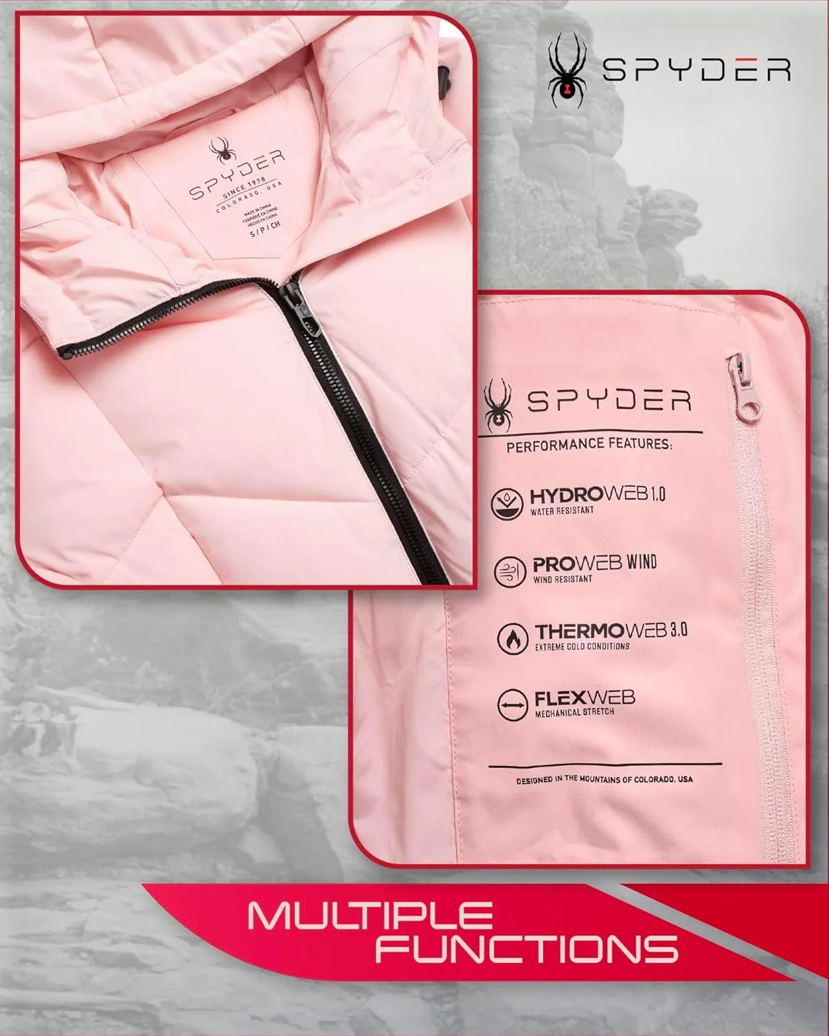 Spyder Women's Puffer Jacket - Cozy Hooded Long Puffer Jackets for Women with Hand Pockets - Soft Stretch Bubble Jacket S-XL