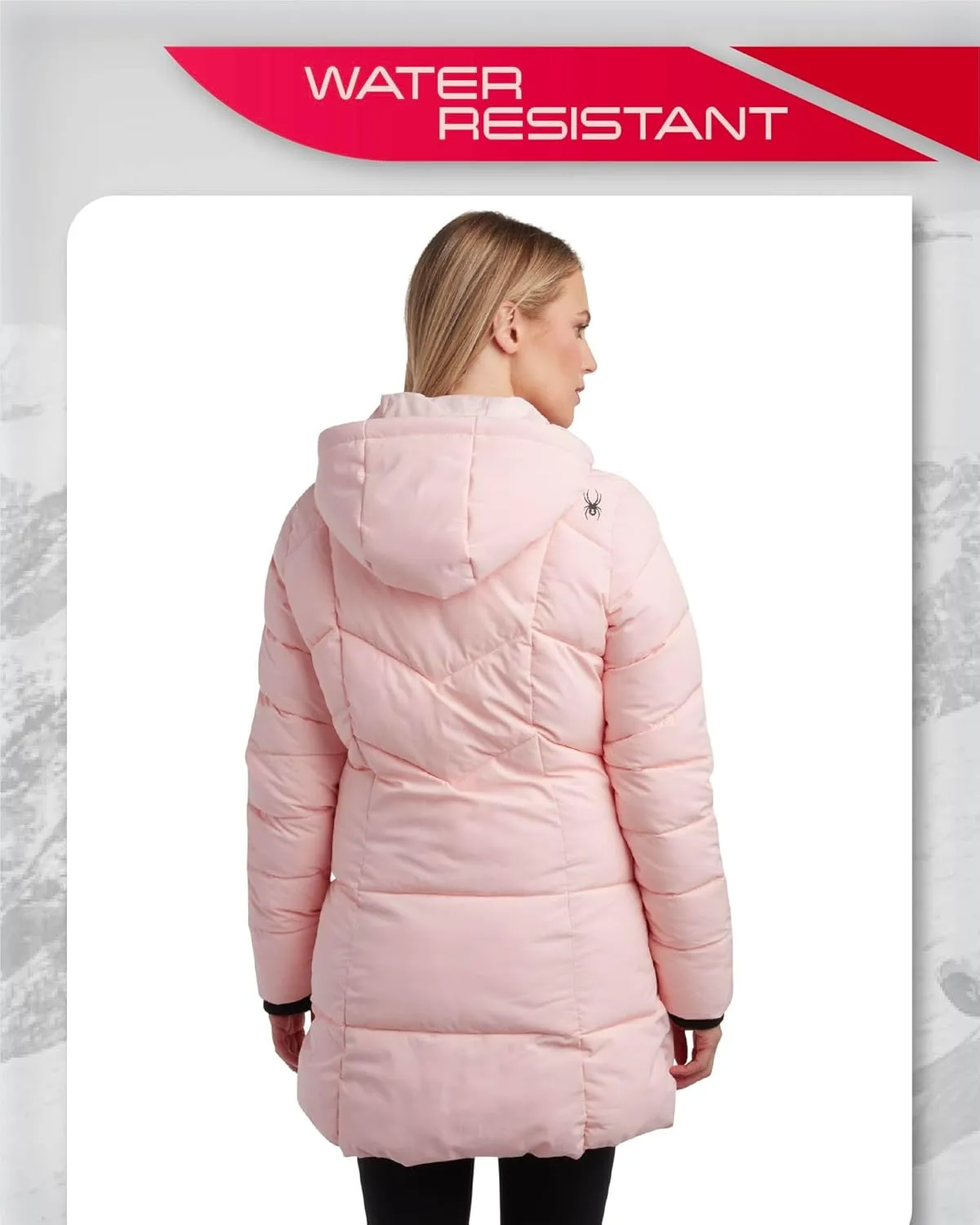 Spyder Women's Puffer Jacket - Cozy Hooded Long Puffer Jackets for Women with Hand Pockets - Soft Stretch Bubble Jacket S-XL