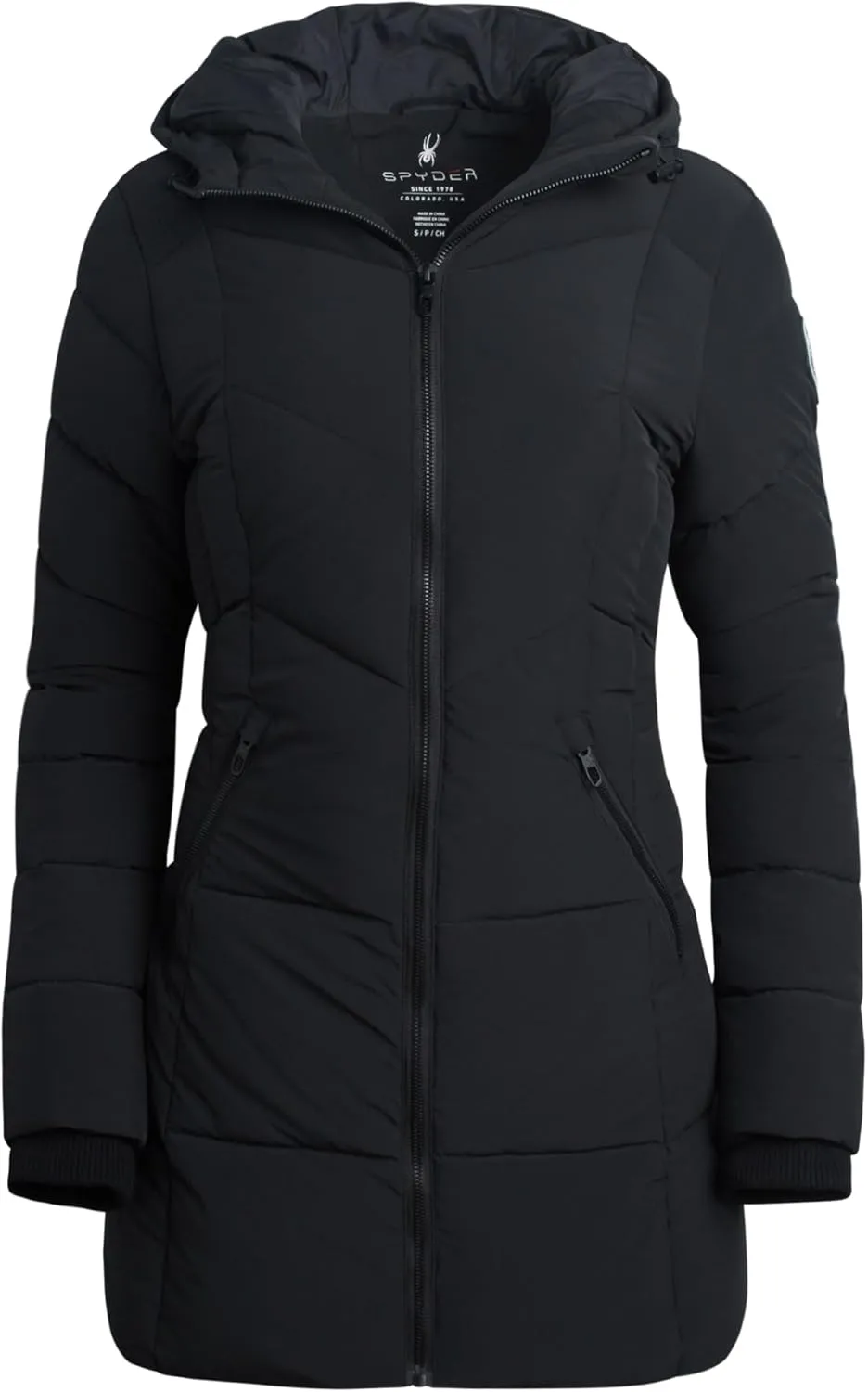 Spyder Women's Puffer Jacket - Cozy Hooded Long Puffer Jackets for Women with Hand Pockets - Soft Stretch Bubble Jacket S-XL