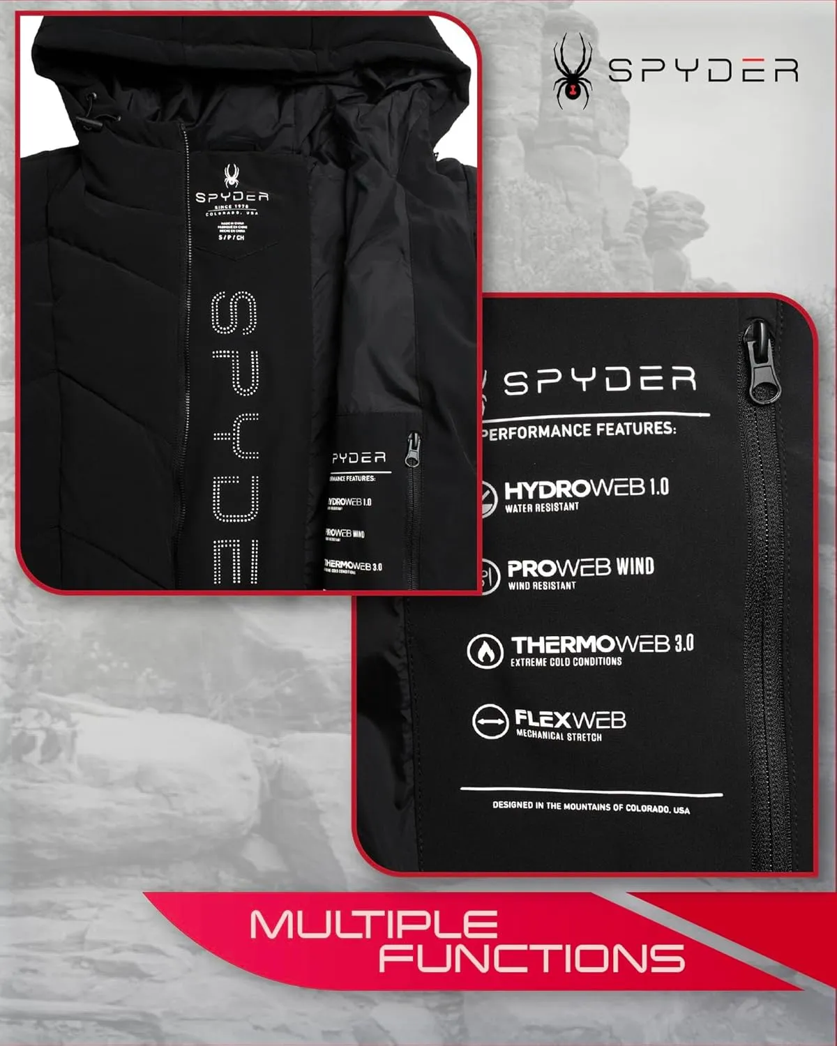Spyder Women's Puffer Jacket - Cozy Hooded Long Puffer Jackets for Women with Hand Pockets - Soft Stretch Bubble Jacket S-XL