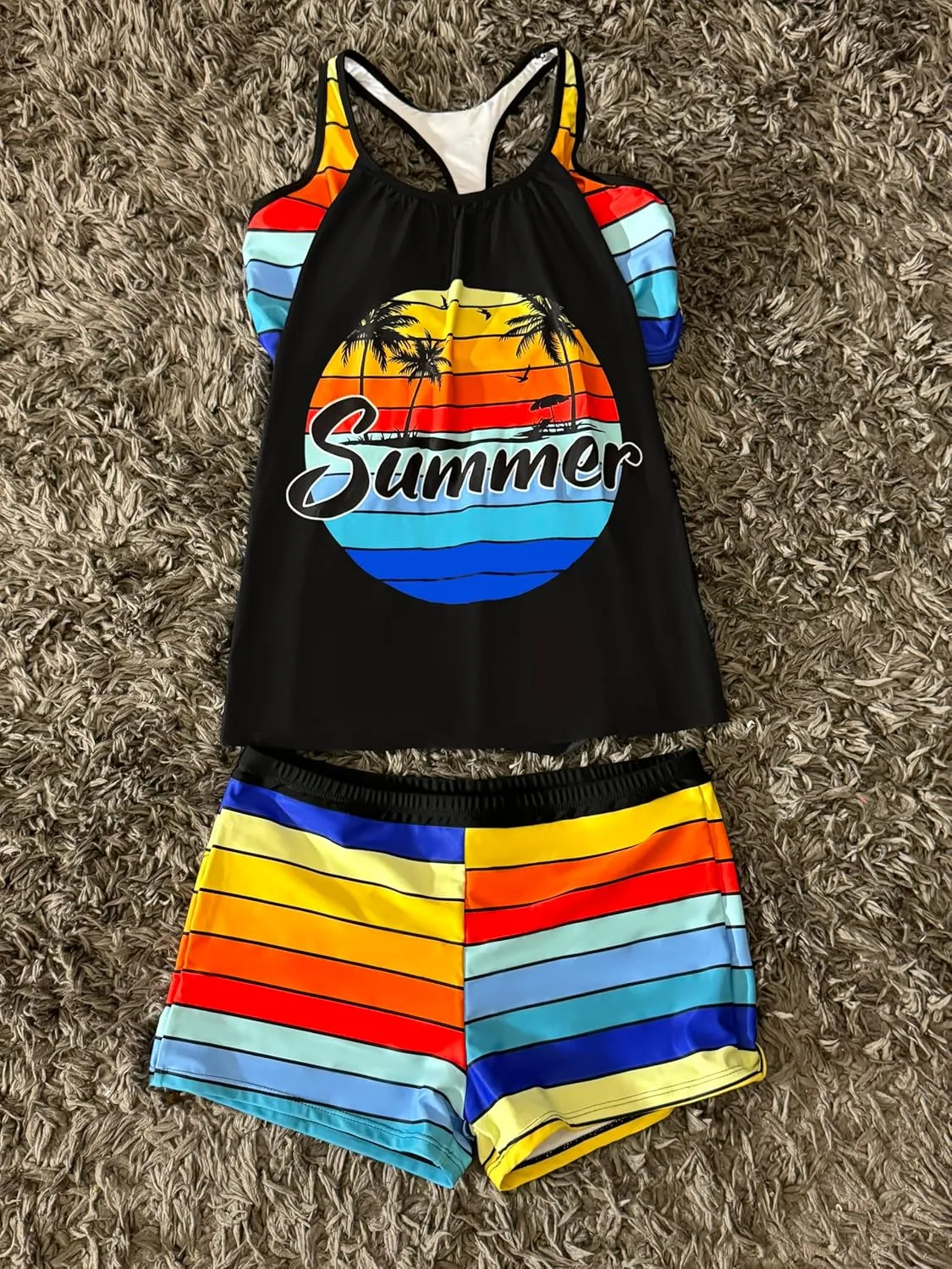 Tempt Me Women Tankini Swimsuits with Shorts - Two Piece Tummy Control Bathing Suit Racerback Sporty Swimwear 2025