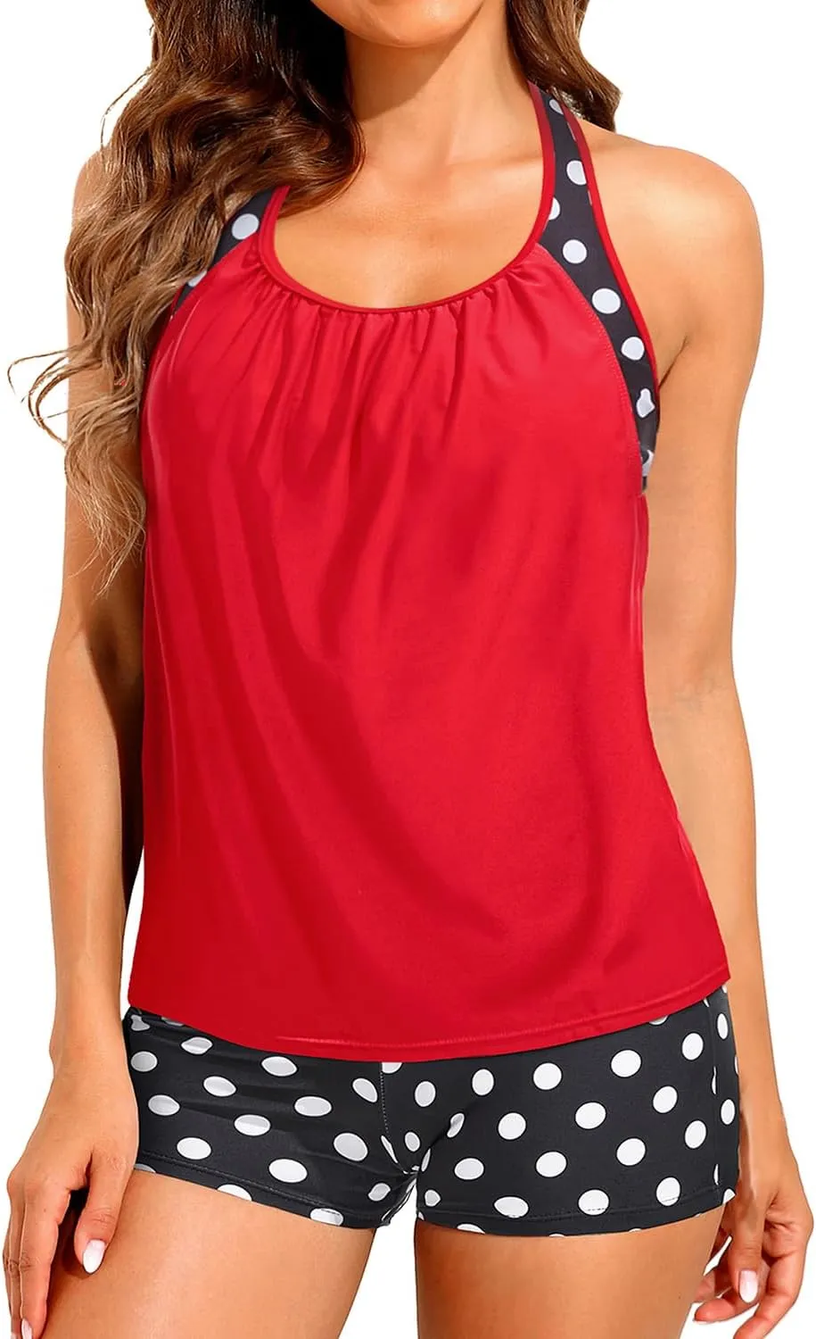 Tempt Me Women Tankini Swimsuits with Shorts - Two Piece Tummy Control Bathing Suit Racerback Sporty Swimwear 2025