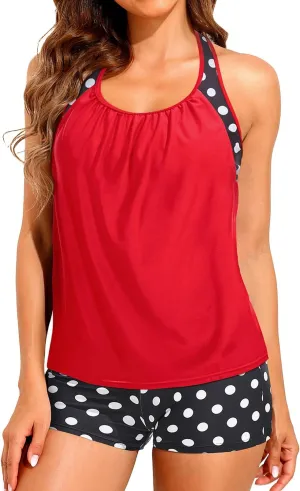 Tempt Me Women Tankini Swimsuits with Shorts - Two Piece Tummy Control Bathing Suit Racerback Sporty Swimwear 2025